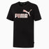 T-shirt nera da bambina con logo sul petto Puma Essentials+ Logo, Abbigliamento Sport, SKU a752000024, Immagine 0